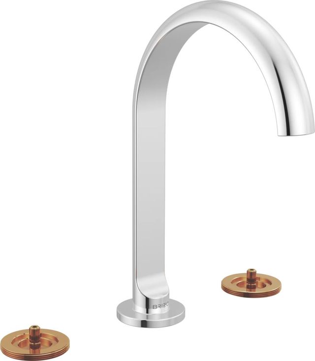 Brizo Roccesco™ Polished Chrome Widespread Lavatory Faucet with Arc Spout-0