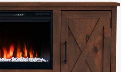 Legends Home Liberty Brown 2-Door Fireplace Console-1