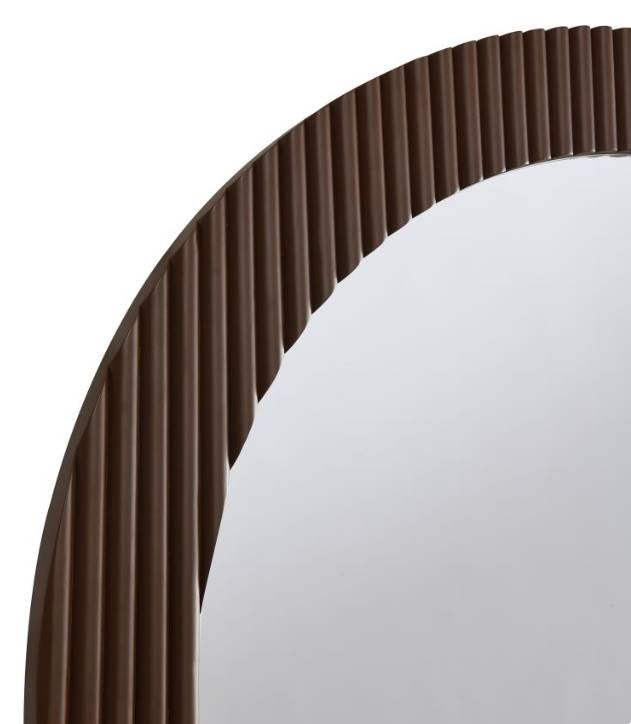 deko_chu⭐︎ Coaster® Dexter Brown Round Reeding Frame Wall Mirror | M