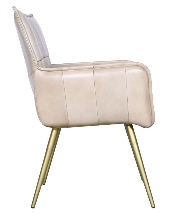 Home Trends & Design Kent Antique Ivory/Gold Dining Arm Chair-2