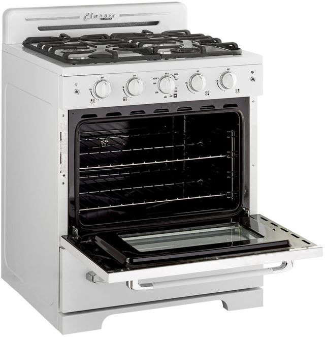 Unique® Appliances Classic Retro 30" Marshmallow White Freestanding Natural Gas Range-3