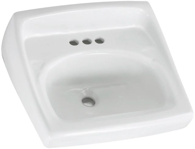 American Standard Lucerne® White Wall-Hung Sink for Exposed Bracket Support with 4" Centerset-0