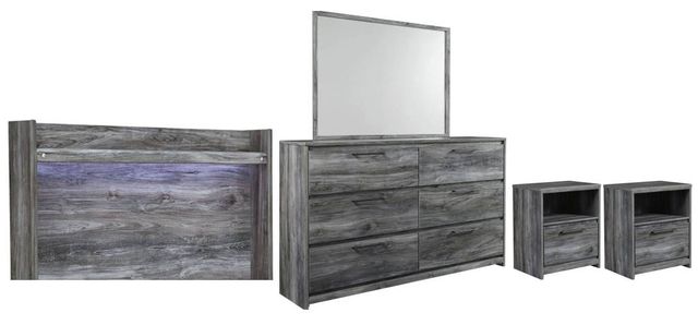 Signature Design by Ashley® Baystorm 5-Piece Gray Twin Panel Headboard Bedroom Set-0