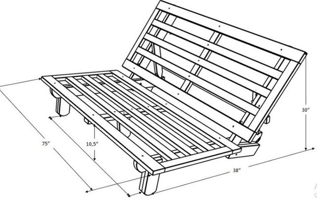 Kodiak Furniture Carson Java Full Futon Frame-3