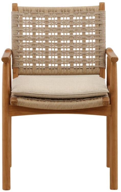 Dovetail Furniture Alea 2-Piece Natural/Sand Fabric/Wicker/Wooden Outdoor Dining Chair Set-0