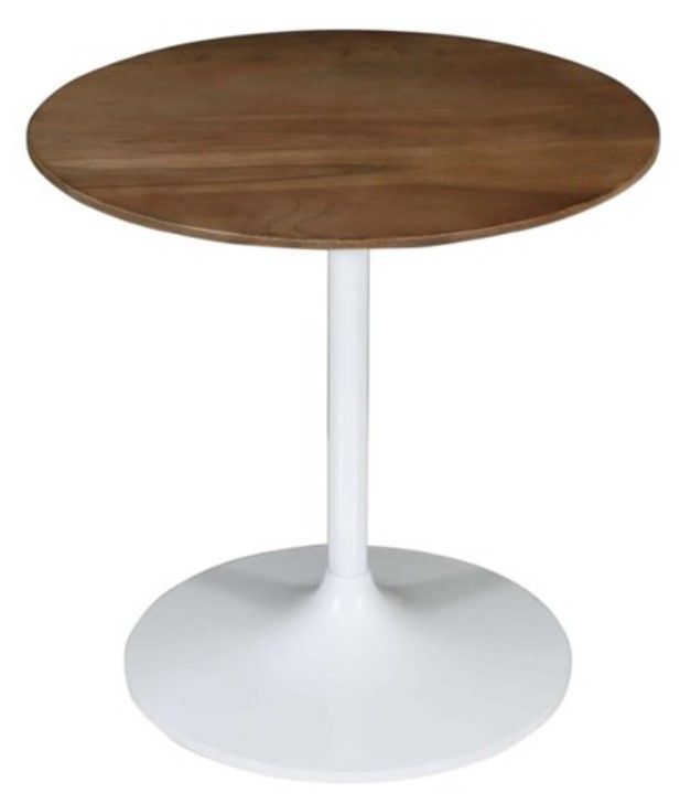 Jofran Inc. Global Archive 2-Piece Brown Nesting Table Set with Remy White Base-3