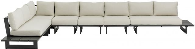 Meridian Furniture Maldives 6-Piece Cream/Dark Gray Aluminum/Fabric Outdoor Modular Sectional-1
