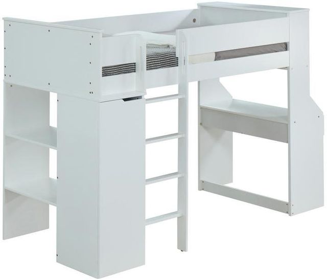 ACME Furniture Ragna White Twin Loft Bed with Desk and Wardrobe-0