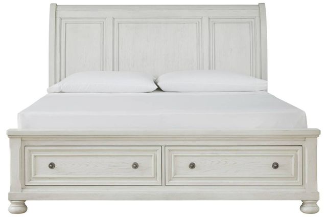 Signature Design by Ashley® Robbinsdale Antique White Queen Sleigh Storage Bed-1