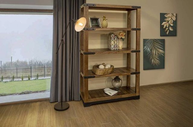 International Furniture Direct Parota Brown Bookcase-1