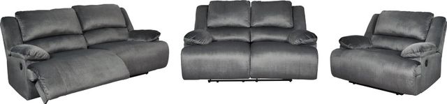 Signature Design by Ashley® Clonmel 3-Piece Charcoal Living Room Set with Reclining Sofa-0