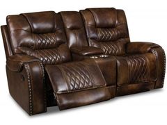 Gazelle Leather Power Headrest Reclining Loveseat