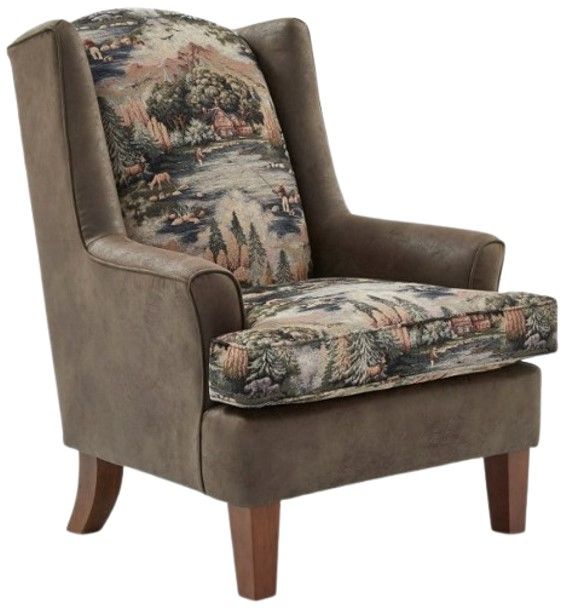Best® Home Furnishings Field & Stream Home Andrea MFX1 Wing Back Chair with Dark Walnut Legs-0