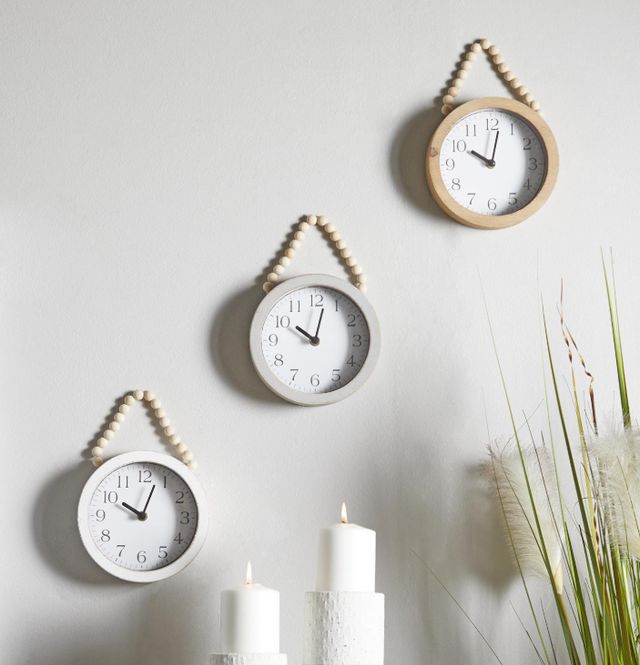 Deco Marche 3-Piece Wall Clock Set with Rope Strap-4