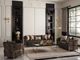 Michael Amini® Lisbon Gold/Onyx Sofa-1