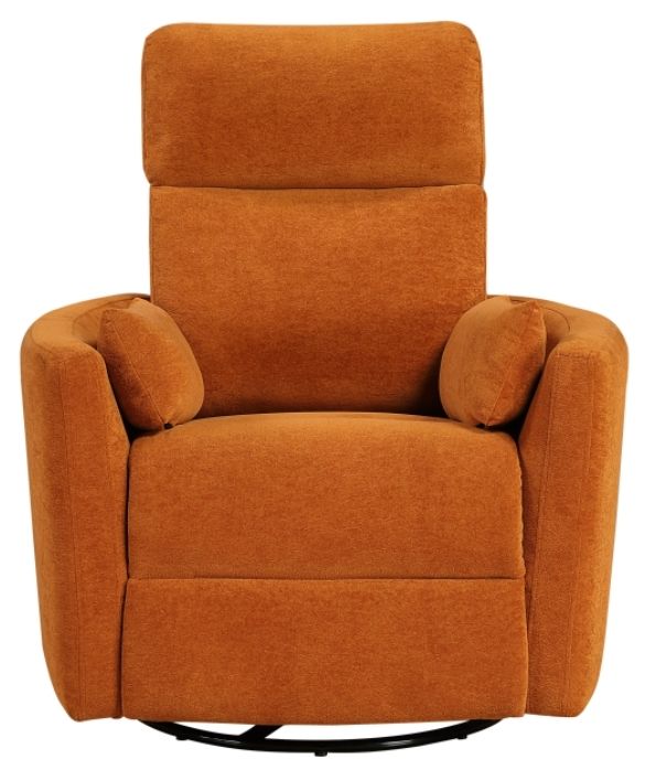 Homelegance® Desso Orange Swivel Glider Manual Reclining Chair-2