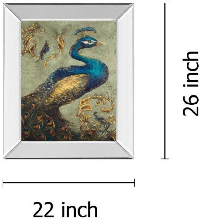 Classy Living Tiffany Hakimipour Peacock On Sage I Wall Art-2