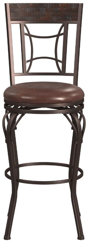 HH2 Home Granada Dark Chestnut Swivel Bar Stool-1