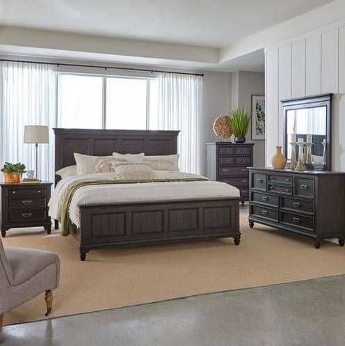 Liberty Furniture Allyson Park 5-Piece Wire Brushed Black Forest Bedroom Set-0