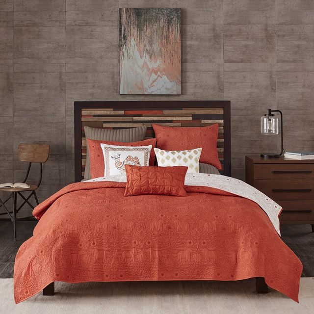 Olliix by INK+IVY 3 Piece Coral Full/Queen Kandula Coverlet Mini Set-2