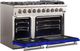 FORNO® Capriasca 48" Stainless Steel Pro Style Gas Range with Blue Door-3
