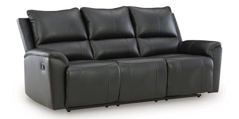 Signature Design by Ashley® Glossmore Black Manual Reclining Sofa-1