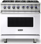 Viking® 7 Series 36" White Pro Style Dual Fuel Natural Gas Range-0