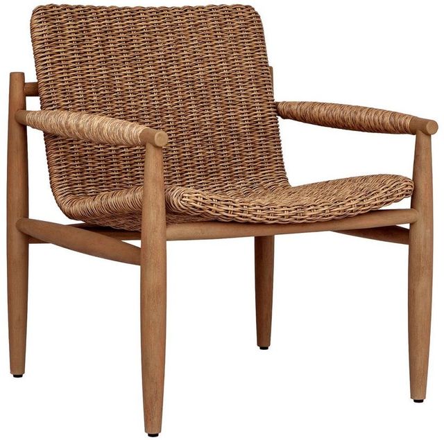 Uttermost® Sumba Golden Flax Wicker/Wood Indoor-Outdoor Lounge Chair-0