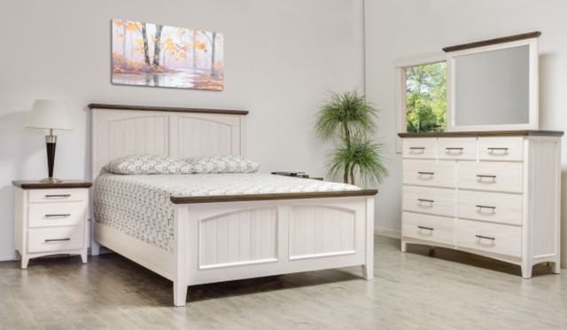 Mako Wood Furniture Sophia Brown/White King Panel Bed-1