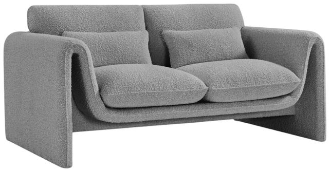Meridian Furniture Stylus Gray Boucle Fabric Loveseat-0