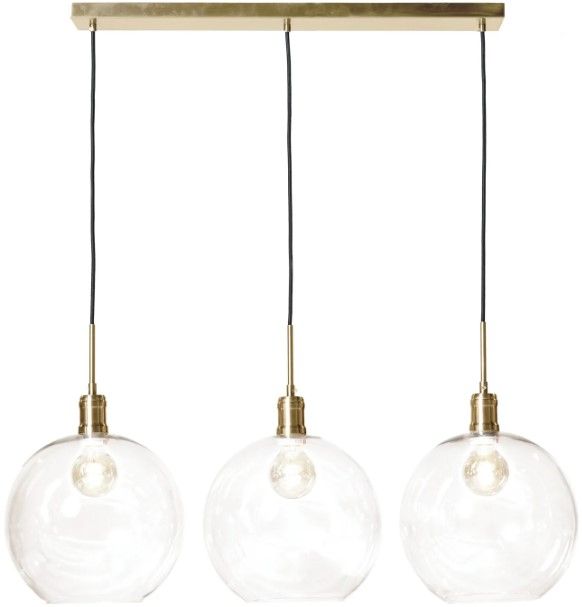 Harp & Finial® Luca Brass/Clear Glass Globes Small Chandelier-0