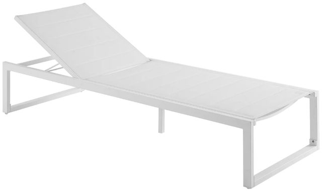 Linon Alora White Aluminum/Fabric Chaise Lounge-0