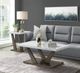 Elements International Greta White End Table with Gray Base-4