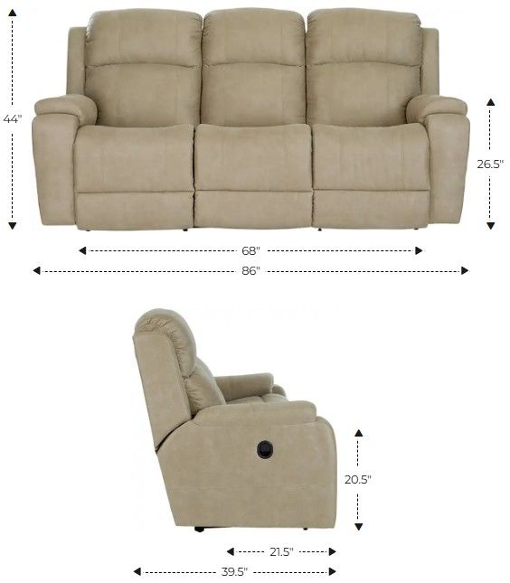 La-Z-Boy® Dorian Mocha Leather Manual Reclining Sofa-2