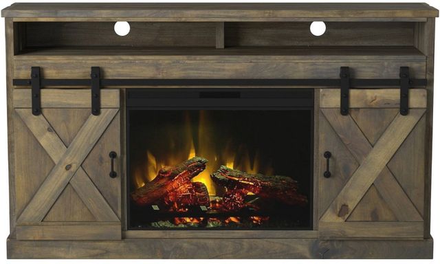 Legends Home Farmhouse Barnwood 66" Fireplace Console-3