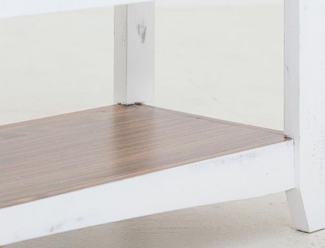 International Furniture Direct Pueblo Brown Sofa Table with White Base-5