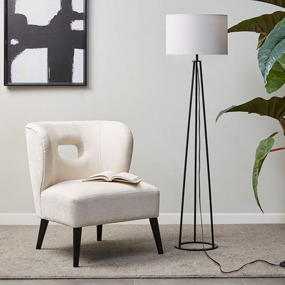 Olliix by Martha Stewart Clyde Black Metal Tripod 59.5" Floor Lamp-4