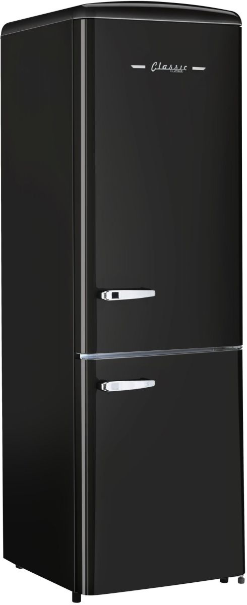 Unique® Appliances Classic Retro 12 Cu. Ft. Black Counter Depth Bottom Freezer Refrigerator-1