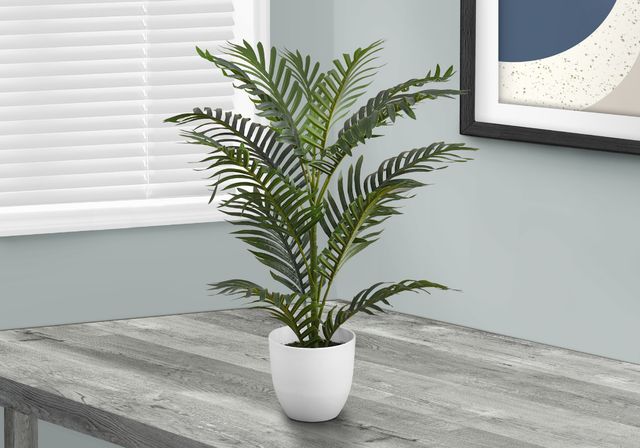 Monarch Specialties Inc. Green/White 28" Tall Artificial Potted Palm Tree-3
