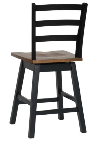 Signature Design by Ashley® Wildenauer Black/Brown Swivel Stool-4