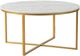A & B Home White Round Table with Gold Base -0
