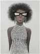 Classy Living Dramatic African American Lady in Silver Wall Art-0