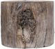 A & B Home Brown Round Tree Stump Cement Stool-1