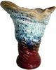 A & B Home Blue/Red Tove Cyclone Vase-0