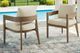 Signature Design by Ashley® Serene Bay 2-Piece Dark Brown/White Nuvella/Wooden Outdoor Dining Arm Chair-1
