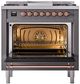 Ilve® Nostalgie II Series 36" Graphite Matte Pro Style Dual Fuel Range-1
