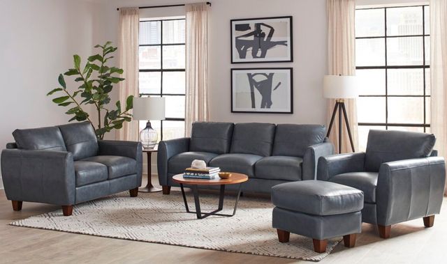 Leather Italia™ Georgetowne Traverse Blue Sofa-2