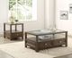 Homelegance® Auburn Glass Top End Table with Brown Cherry Base -1