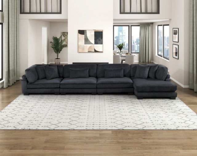 Homelegance® Traverse 4-Piece Black Modular Sectional with Reversible Chaise-1