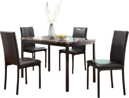 Mazin Furniture Tempe 5-Piece Brown Dining Table Set-0
